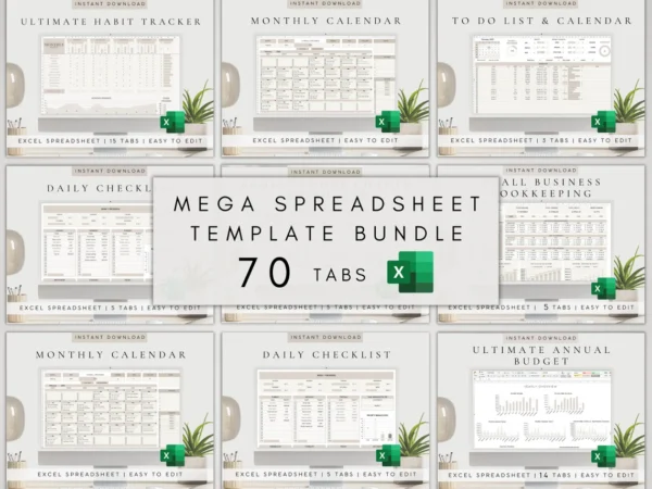 Excel Budget Planner Templates | Productivity Spreadsheet Excel Bundle